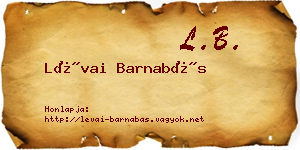 Lévai Barnabás névjegykártya
