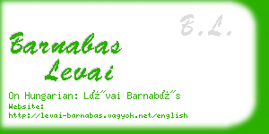 barnabas levai business card